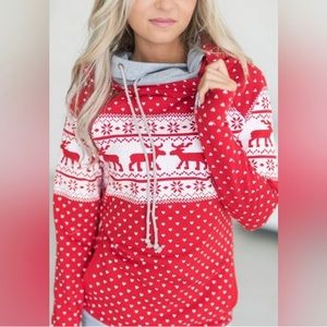 Ampersand Avenue & Double Hood XS Sweatshirt - Reindeer Games Red Christmas